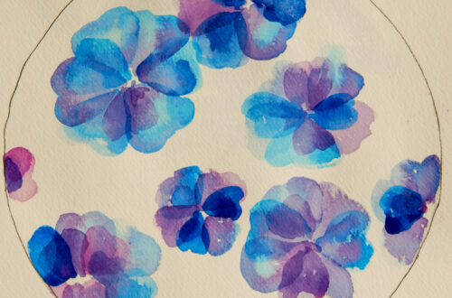 Watercolor Blue Petals