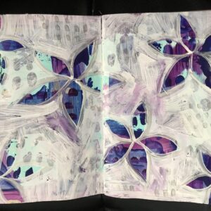 Purple Silver Flowers journal Page