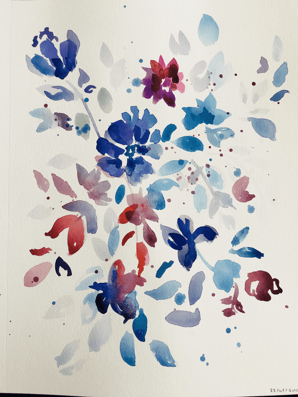 watercolor abstract flowers