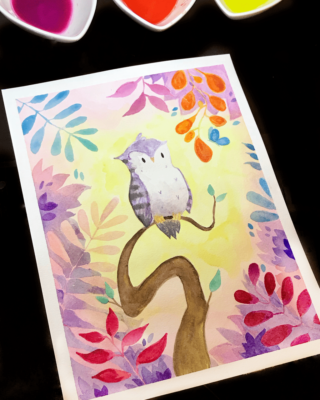 Watercolor Owl Study