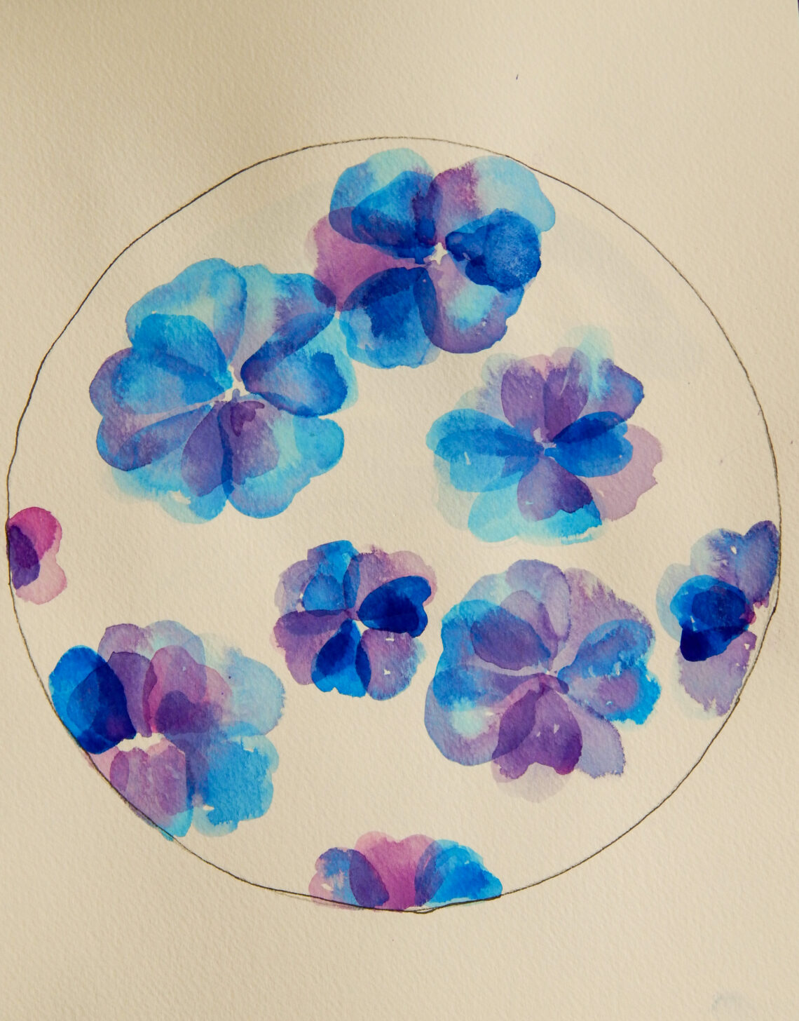 Watercolor Blue Petals