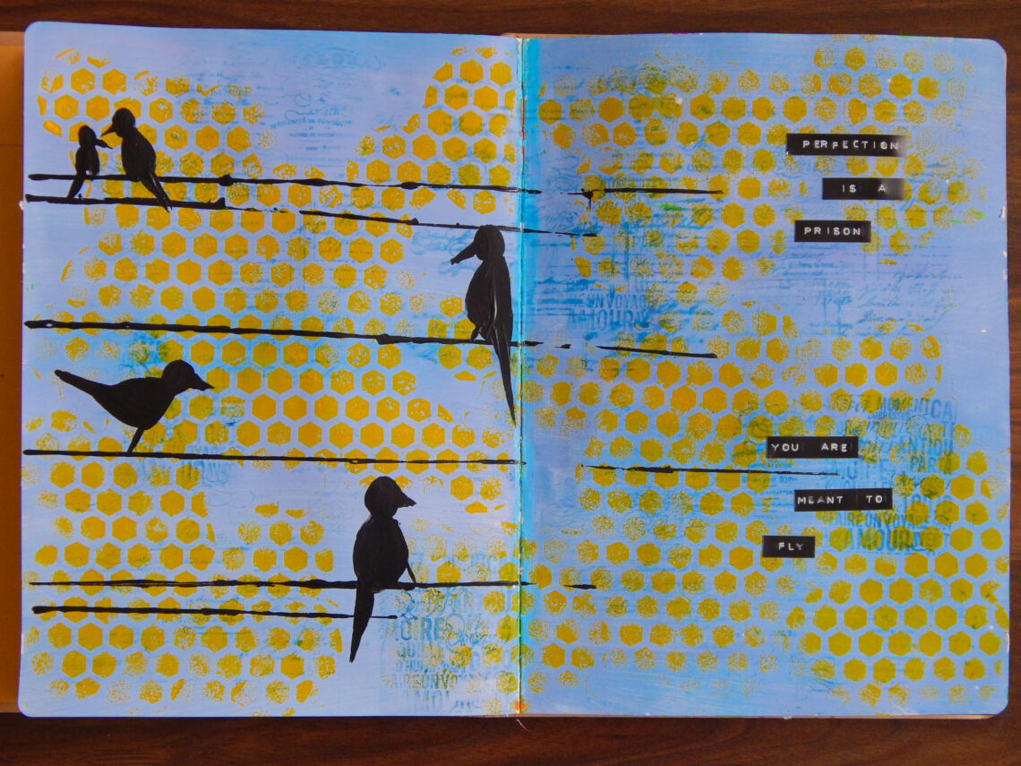 Art Journal page with birds