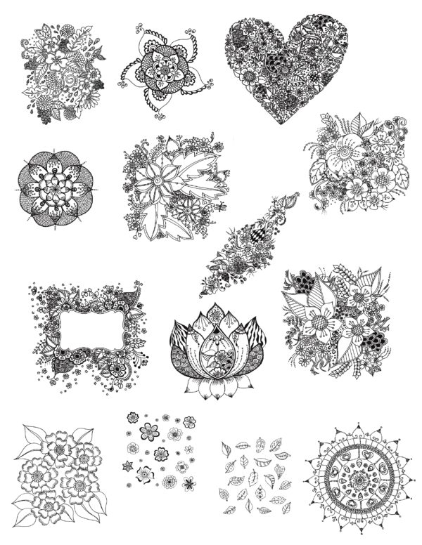 floral coloring pages