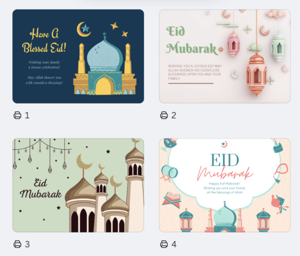 Eid Cards Flat Postcard Style - Image 2