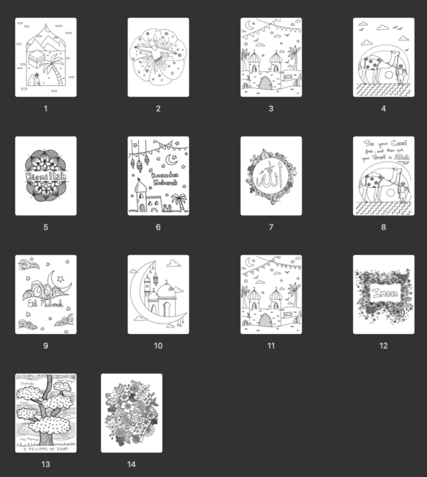 Islamic Coloring Pages (Downloadable PDF)